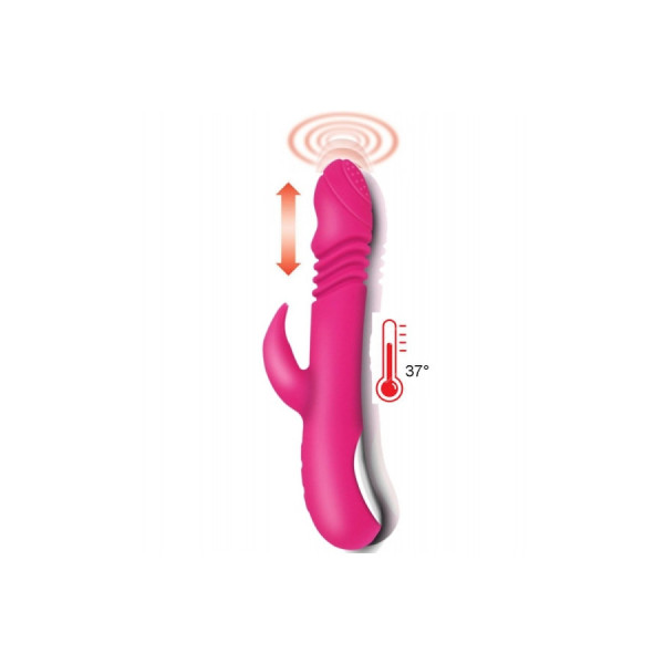 Vibromasseur rabbit va-et-vient chauffant 7 programmes USB 